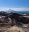 Gorely Volcanoâ€™s crater lake and itâ€™s impressive glacier with Mutnovsky Volcano in the background