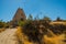 Goreme region, Cappadocia, Anatolia, Turkey: El Nazar church. One of the most beautiful rock churches in Sunny weather in summer