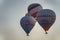 Goreme,Turkey- 17 October, 2019:Hot Air balloons flying tour over Mountains landscape autumn sunrice Cappadocia