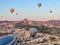 Goreme, Turkey, August 13th 2022 The view of beautiful baloons over Goreme
