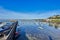 Gorey harbour with blue sky and boats