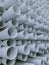 Gorgeous abstract closeup view of bluish gray industrial plastic communication pipes, tubes