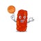 Gorgeous acinetobacter bacteria mascot design style with basketball