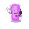 A gorgeous acinetobacter baumannii mascot character concept wearing headphone