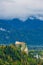 Gorgeous aerial view of the famous medieval castle overlooking the Bled Lake, Slovenia, Europe.