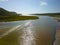 Gorgeous aerial view over the water at Batiquitos Lagoon