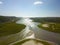 Gorgeous aerial view over the water at Batiquitos Lagoon