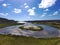 Gorgeous aerial view over the water at Batiquitos Lagoon