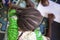 Gorgeous African schoolgirl with close up on hair