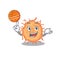 Gorgeous bacteria endospore mascot design style with basketball