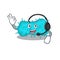 A gorgeous bacteria prokaryote mascot character concept wearing headphone