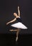 Gorgeous ballerina in a white tutu dancing ballet