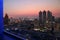 Gorgeous Bangkok urban against the evening sky view from rooftop terrace