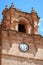 Gorgeous bell tower with a clock of the Puno Cathedral, Puno, Peru