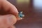 Gorgeous Blue Topaz Ring Close Up In Hand High Quality