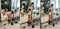 Gorgeous brunette working on her muscles in a gym, mirror reflection. Fitness woman doing workout. Sporty girl doing exercise