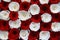 Gorgeous checkered arrangement of red and white roses background