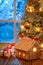 Gorgeous Christmas tree and gifts in old rustic house