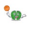 Gorgeous chroococcales bacteria mascot design style with basketball