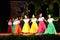 Gorgeous Colombian ballerinas performing traditional dance