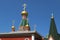 Gorgeous Cupola of Saint Nicholas Russian Orthodox Church against Vivid Blue Sunny Sky of Bangkok