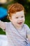 Gorgeous cute red haired little girl