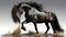 Gorgeous dark horse power a light background elegance