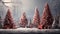 Gorgeous elegant Christmas trees with gifts in red and silver