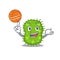 Gorgeous escherichia mascot design style with basketball