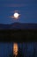 Gorgeous Full Moon View from Uros Floating Islands on Lake Titicaca, Puno, Peru
