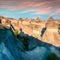 Gorgeous fungous forms of sandstone in the canyon near Cavusin village, Cappadocia, Nevsehir Province in the Central Anatolia Regi