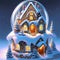 Gorgeous Gingerbread House Inside a Snowglobe, AI