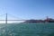 Gorgeous Golden Gate Bridge on Blue sky background. San Francisco,