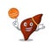 Gorgeous human cirrhosis liver mascot design style with basketball