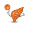 Gorgeous human hepatic liver mascot design style with basketball