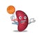 Gorgeous human spleen mascot design style with basketball