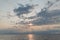 Gorgeous landscape with dawn clouds and sunrise on Georgian bay