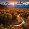 Gorgeous landscape of Patagonia\\\'s Tierra del Fuego National Park in Autumn, Argentina made with Generative AI