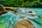 Gorgeous natural landscape view of Niagara Falls rushing river with big rocks,stones background