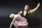 Gorgeous old figurine of a ballerina and her partner performing the adagio (slow part of the dance).