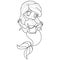 Gorgeous princess mermaid. Cute cartoon character, kawaii anime chibi style. Vector illustration for little mermaid coloring book