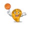 Gorgeous pseudomonas mascot design style with basketball