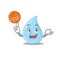 Gorgeous raindrop mascot design style with basketball