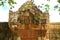 Gorgeous Relief on the Lintel and Tympanum of Sdok Kok Thom Khmer Temple in Sa Kaeo Province, Thailand