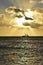 Gorgeous Scenic Silhouetted Sailboat in Aruba at Sunset