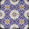 Gorgeous seamless patchwork pattern from grunge Moroccan tiles