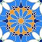 Gorgeous seamless pattern from blue Moroccan tiles, ornaments.