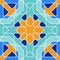 Gorgeous seamless pattern from blue Moroccan tiles, ornaments.