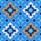 Gorgeous seamless pattern from blue Moroccan tiles, ornaments.