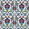 Gorgeous seamless pattern from colorful floral Moroccan, Portuguese tiles, Azulejo, ornaments.